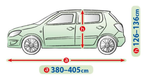 Profi Vollgarage Ganzgarage Autoabdeckung Abdeckplane Schrägheck 3,8-4,05m