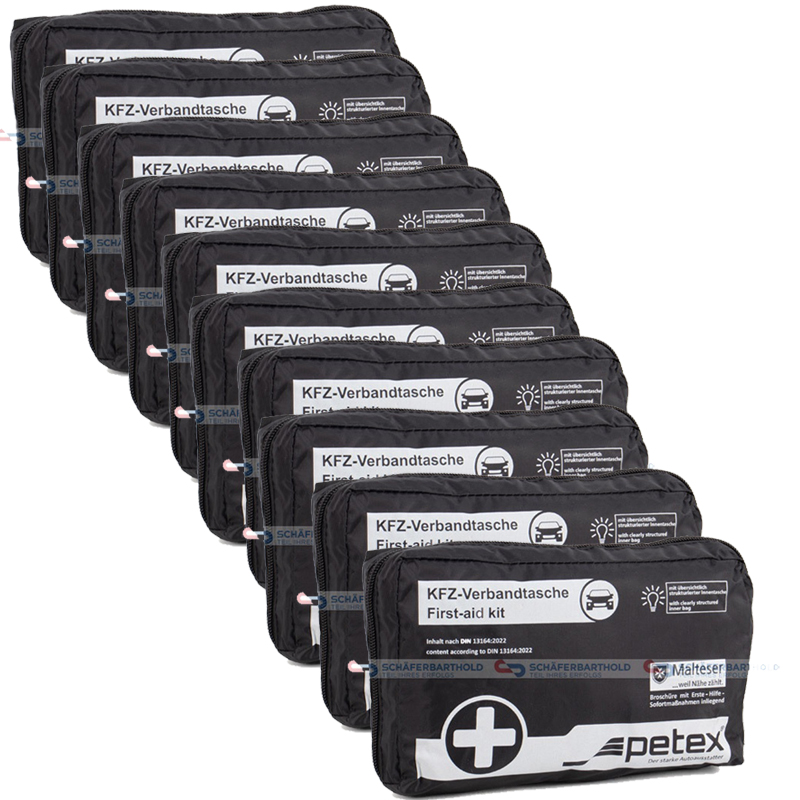 10x KFZ Verbandstasche schwarz