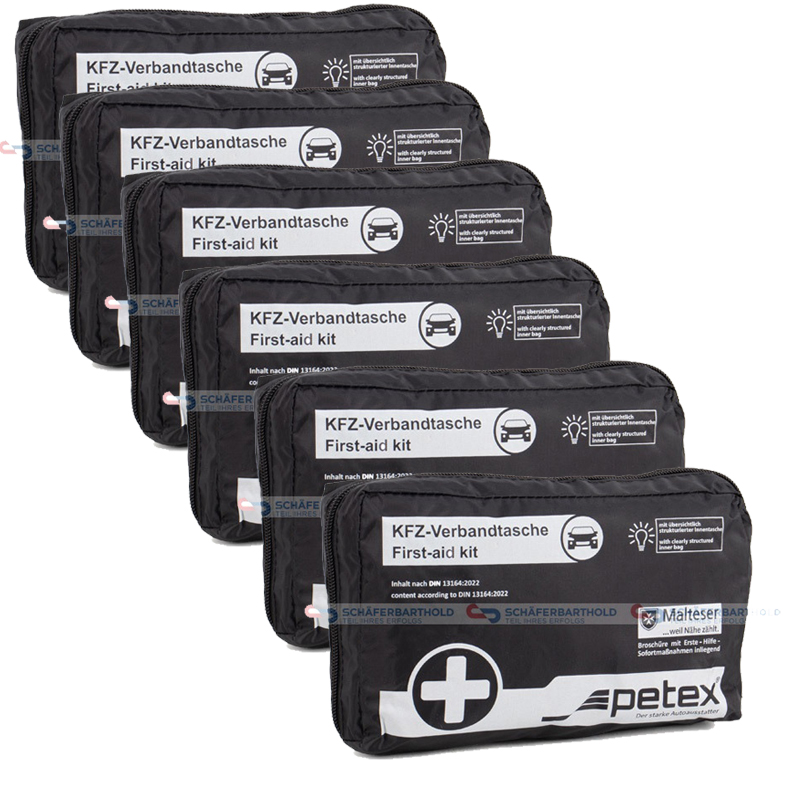 6x KFZ Verbandstasche schwarz