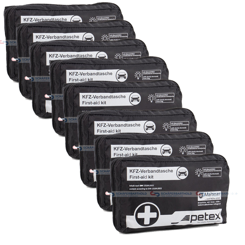 8x KFZ Verbandstasche schwarz