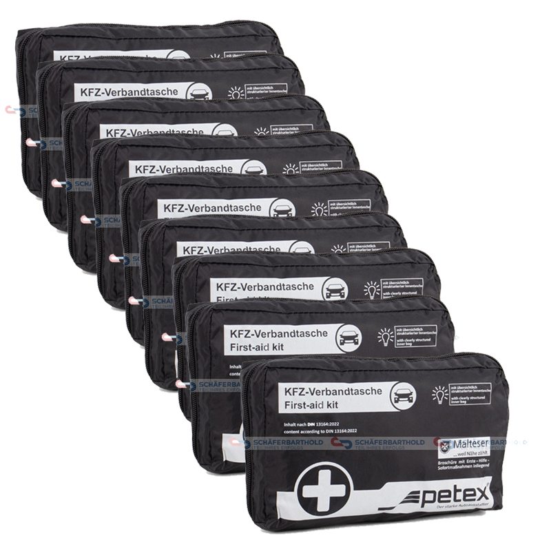 9x KFZ Verbandstasche schwarz