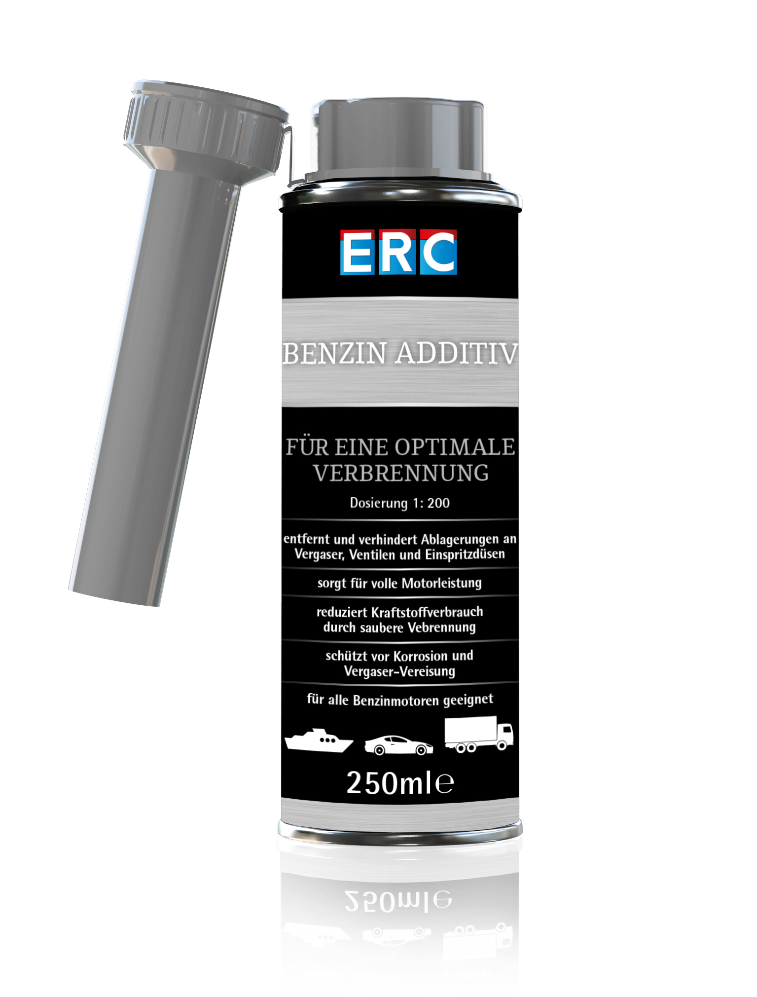 2 x 250 ml ERC Benzin Sprit Additiv für alle Benzinmotoren Systemreinigung