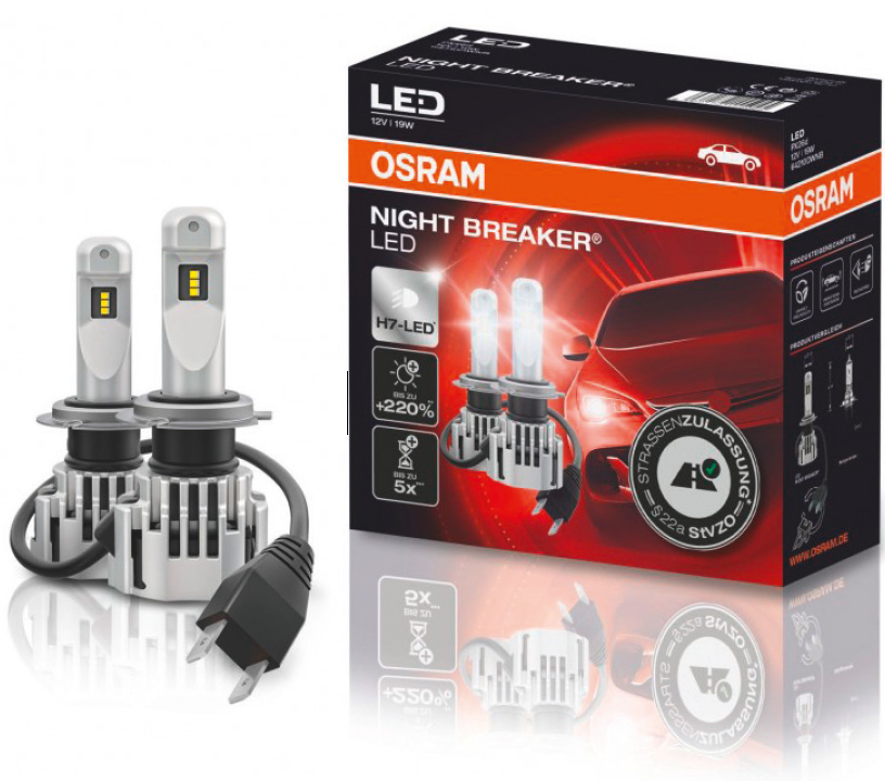 H7 Osram Night Breaker Set Led Bulbs Headlight Scheinwerfer 220