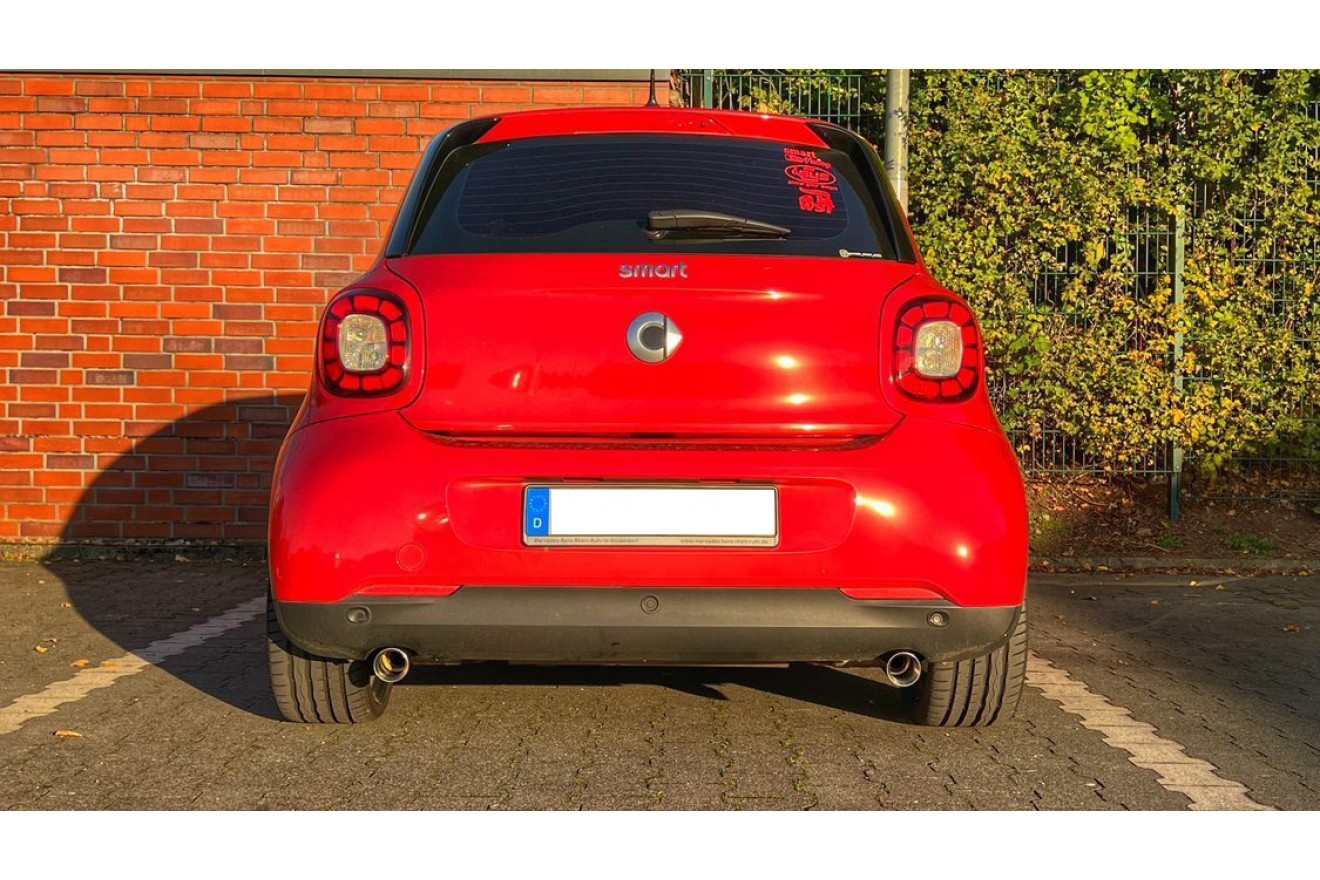 Fox Duplex Auspuff Sportauspuff Endschalldämpfer für Smart Forfour 453 0,9l 1.0l