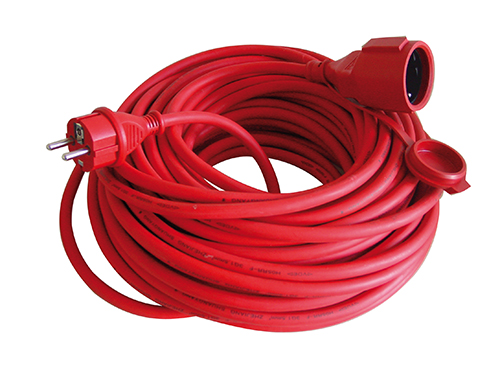 25 METER VERLÄNGERUNGSKABEL STROM KABEL KABELVERLÄNGERUNG GUMMI 25 M ROT
