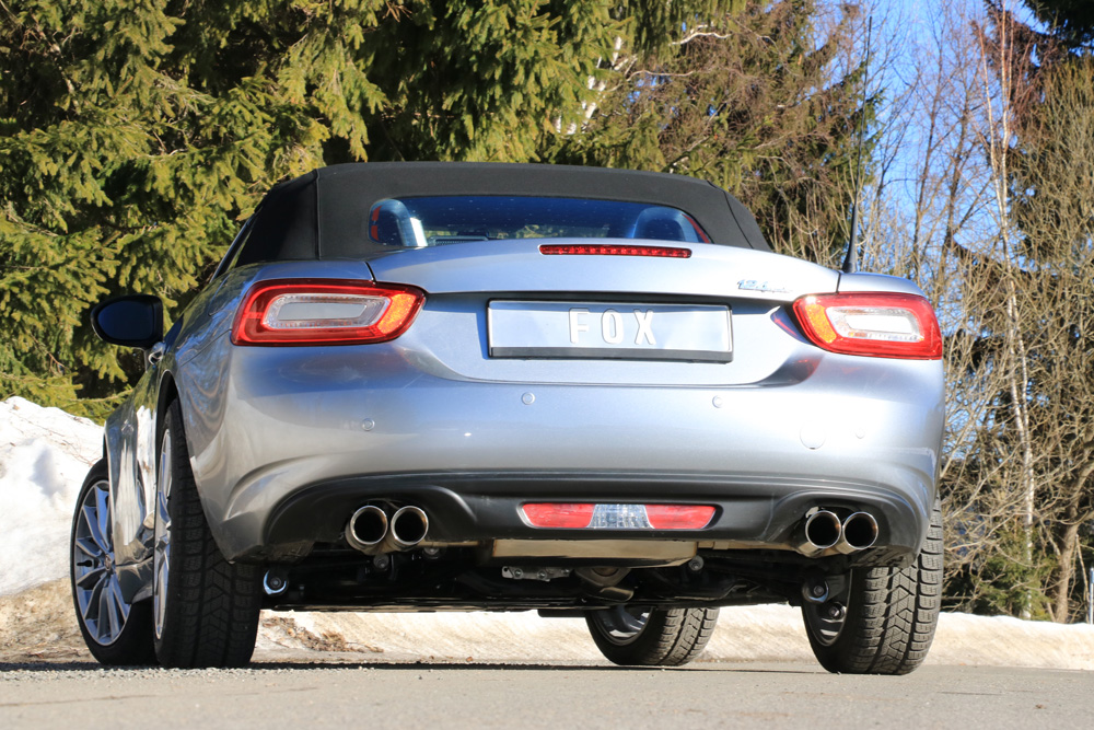 Fox Duplex Auspuff Sportauspuff Komplettanlage für Fiat 124 Spider 1.4l 103kW