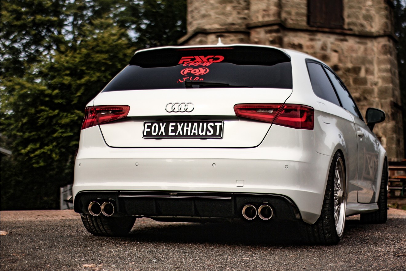 Fox Duplex Auspuff Sportauspuff Komplettanlage für Audi A3 8V Sportback Quattro