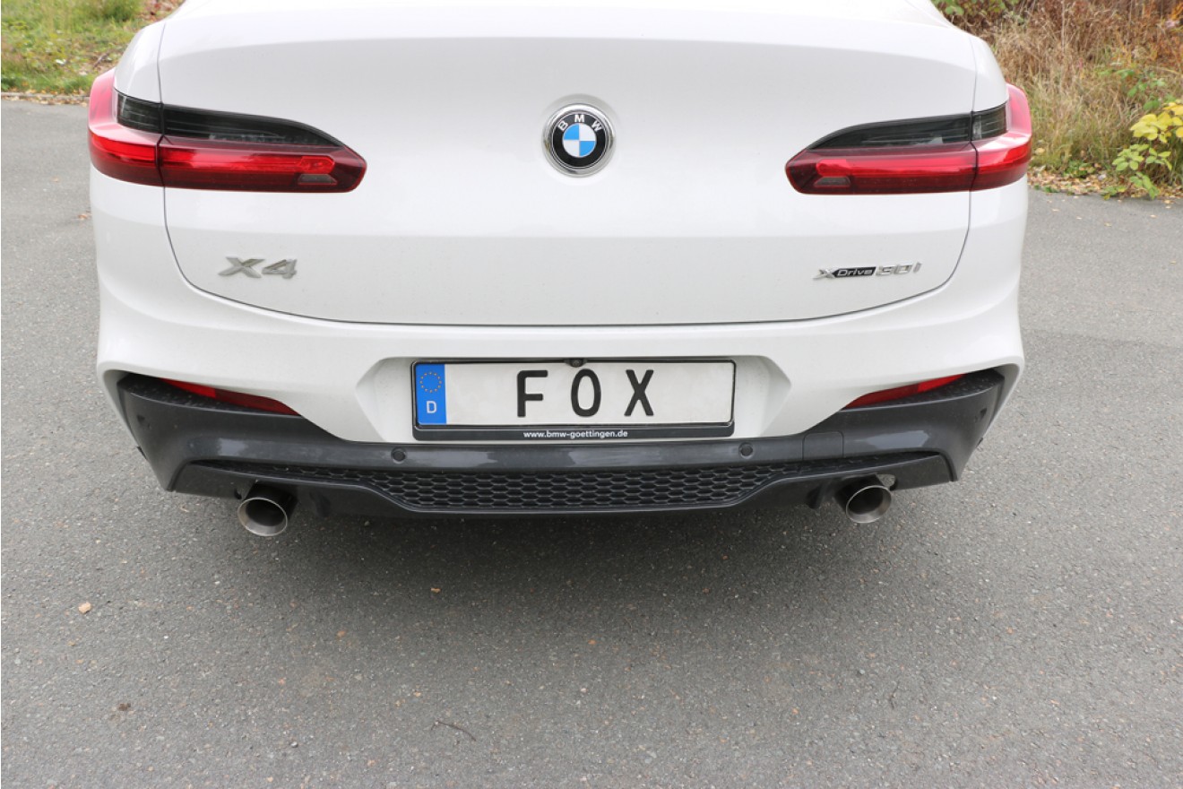 Fox Duplex Auspuff Sportauspuff Endschalldämpfer für BMW X4 G02 30i 2,0l 185kW