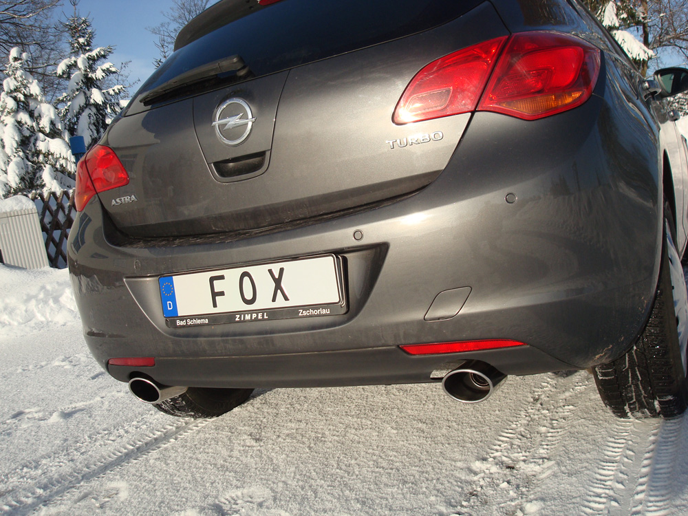 Fox Duplex Auspuff Sportauspuff Endschalldämpfer für Opel Astra J Limo 1,6