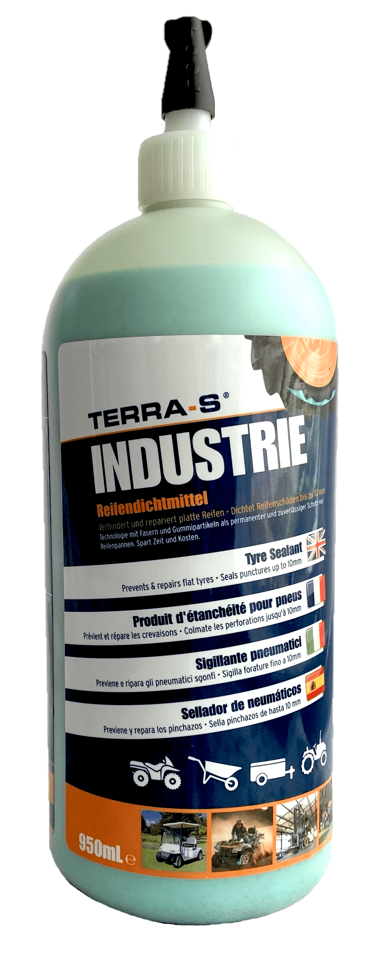 Terra S Reifendichtmittel für Landmaschinen Fahrrädern INDUSTRIE 950ml