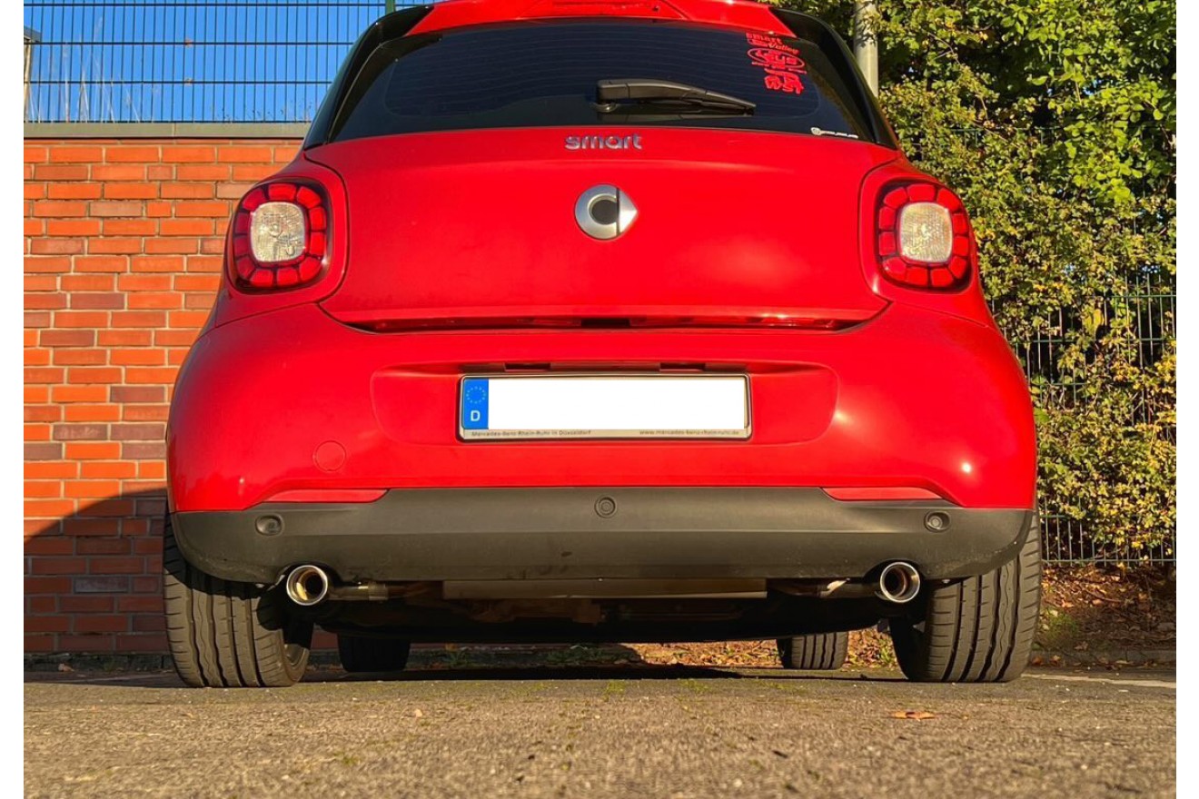 Fox Duplex Auspuff Sportauspuff Endschalldämpfer für Smart Forfour 453 0,9l 1.0l