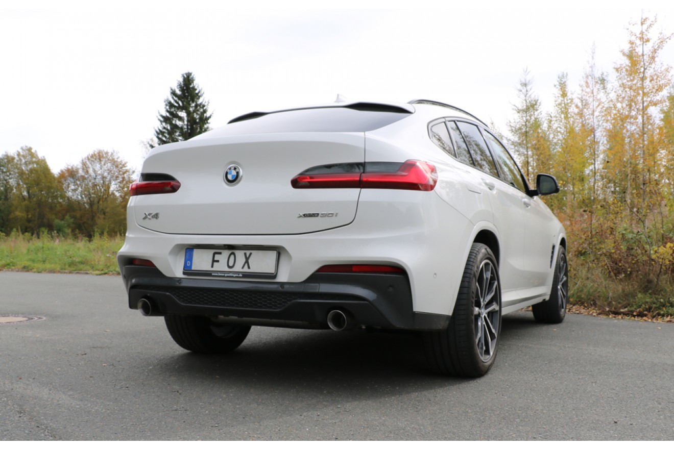 Fox Duplex Auspuff Sportauspuff Endschalldämpfer für BMW X4 G02 30i 2,0l 185kW