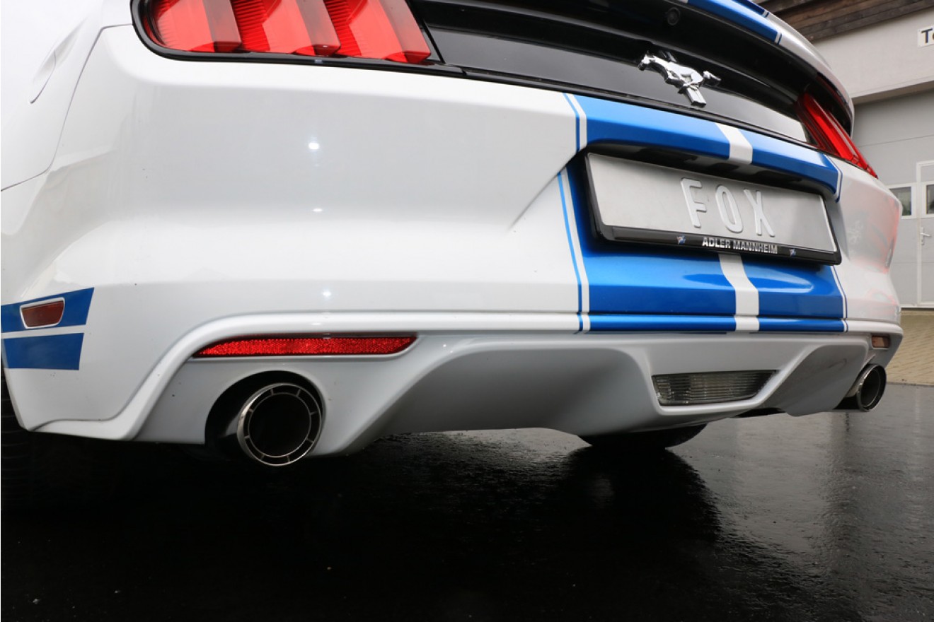 Fox Duplex Auspuff Sportauspuff Endschalldämpfer für Ford Mustang Coupe Cabrio