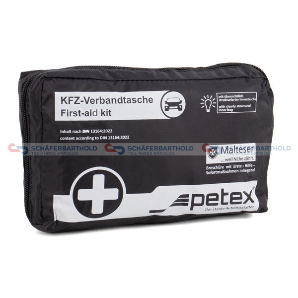 Petex Verbandtasche Verbandstasche Erste-Hilfe Verbandskasten PKW DIN13164 SCHWARZ VERBANDTASCHE-SCHWARZ-1x
