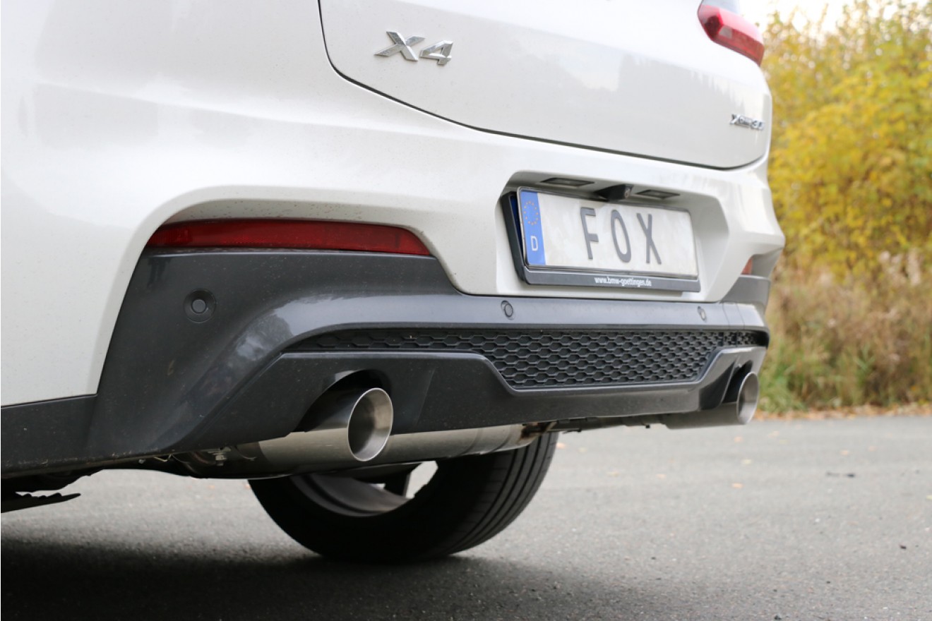 Fox Duplex Auspuff Sportauspuff Endschalldämpfer für BMW X4 G02 30i 2,0l 185kW