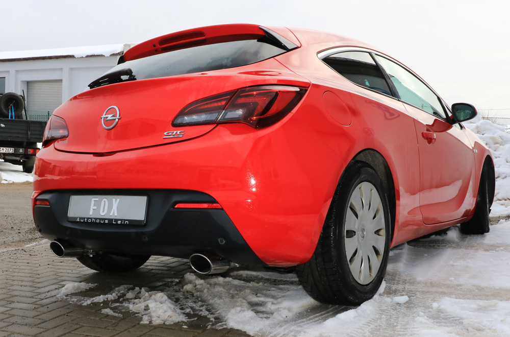 Fox Duplex Auspuff Sportauspuff Komplettanlage für Opel Astra J GTC 1,4l Turbo