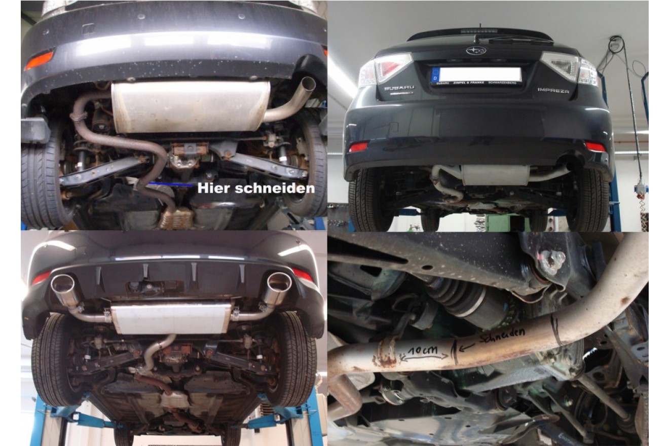 Fox Duplex Auspuff Sportauspuff Endschalldämpfer für Subaru Impreza GR AWD 2,0l
