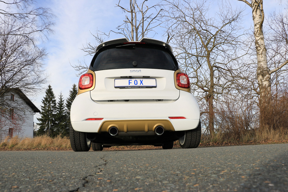Fox Duplex Auspuff Sportauspuff Endschalldämpfer für Smart Forfour 453 1.0l 52kW