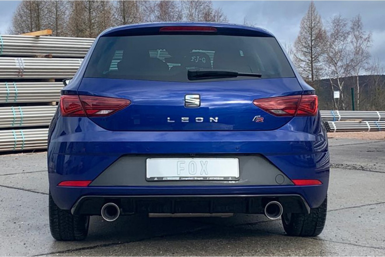 Fox Duplex Auspuff Sportauspuff Endschalldämpfer für Seat Leon 5F Einzelrad